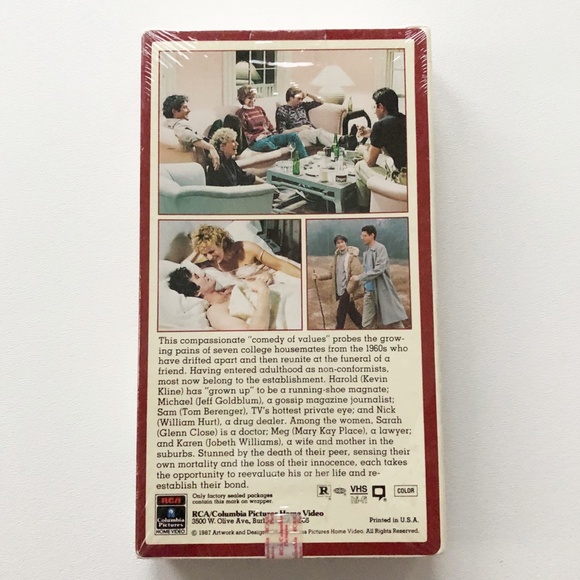 The Big Chill VHS 1987 RCA Columbia Pictures Home Video SEALED - Picture 2 of 6